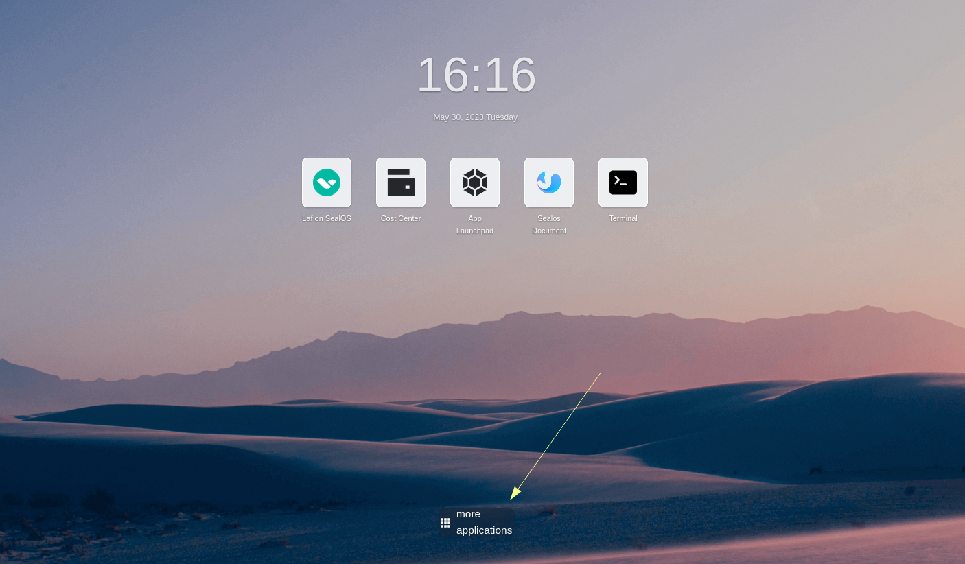 Navigate to &#39;more applications&#39; on the Sealos desktop